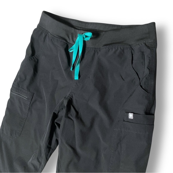 Figs Yola FreeX Lined Straight Leg Scrub Pants Sz L Tall Black Medical Healthcar - Picture 4 of 9